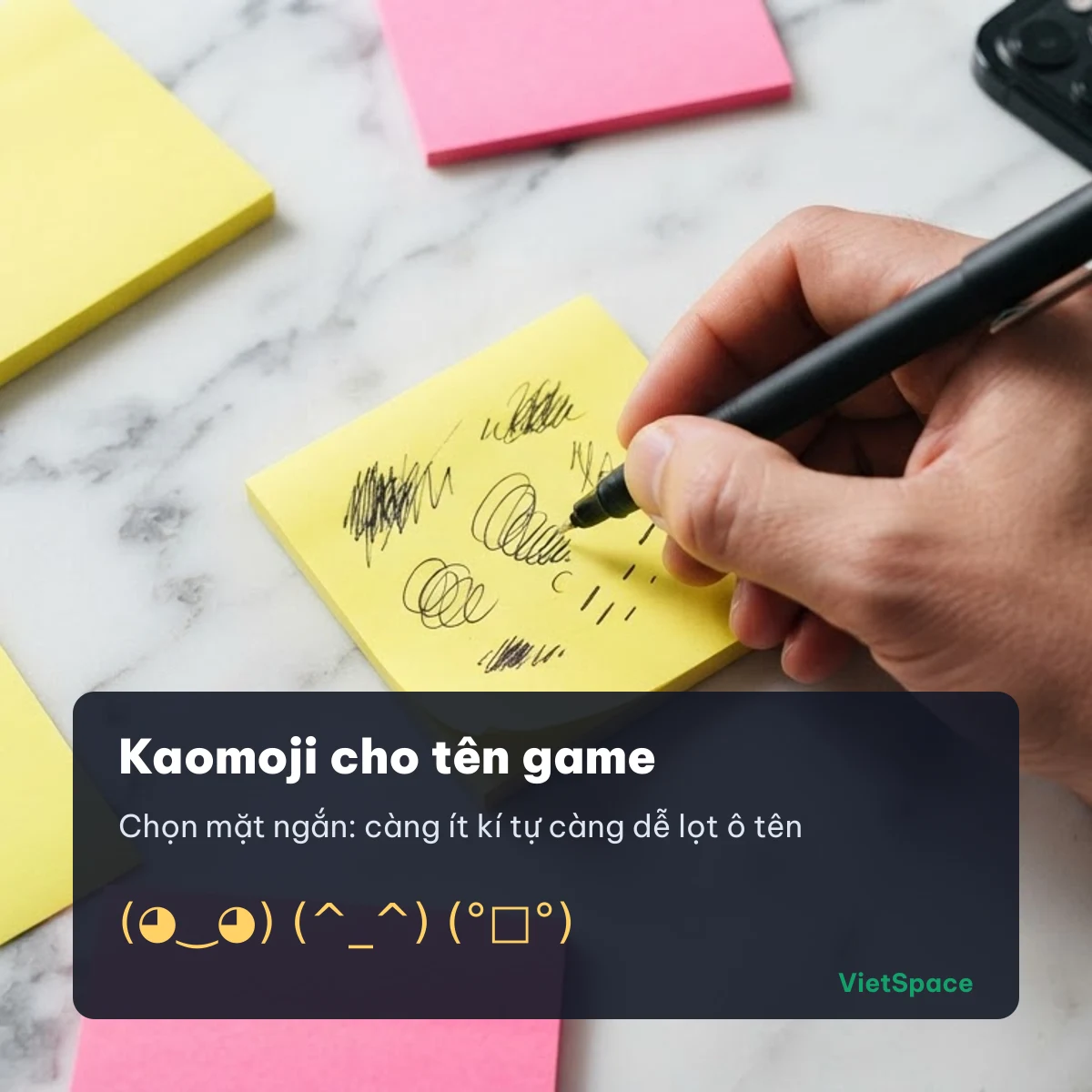 Kaomoji ngắn dùng cho tên game, càng ít kí tự càng dễ lọt ô tên