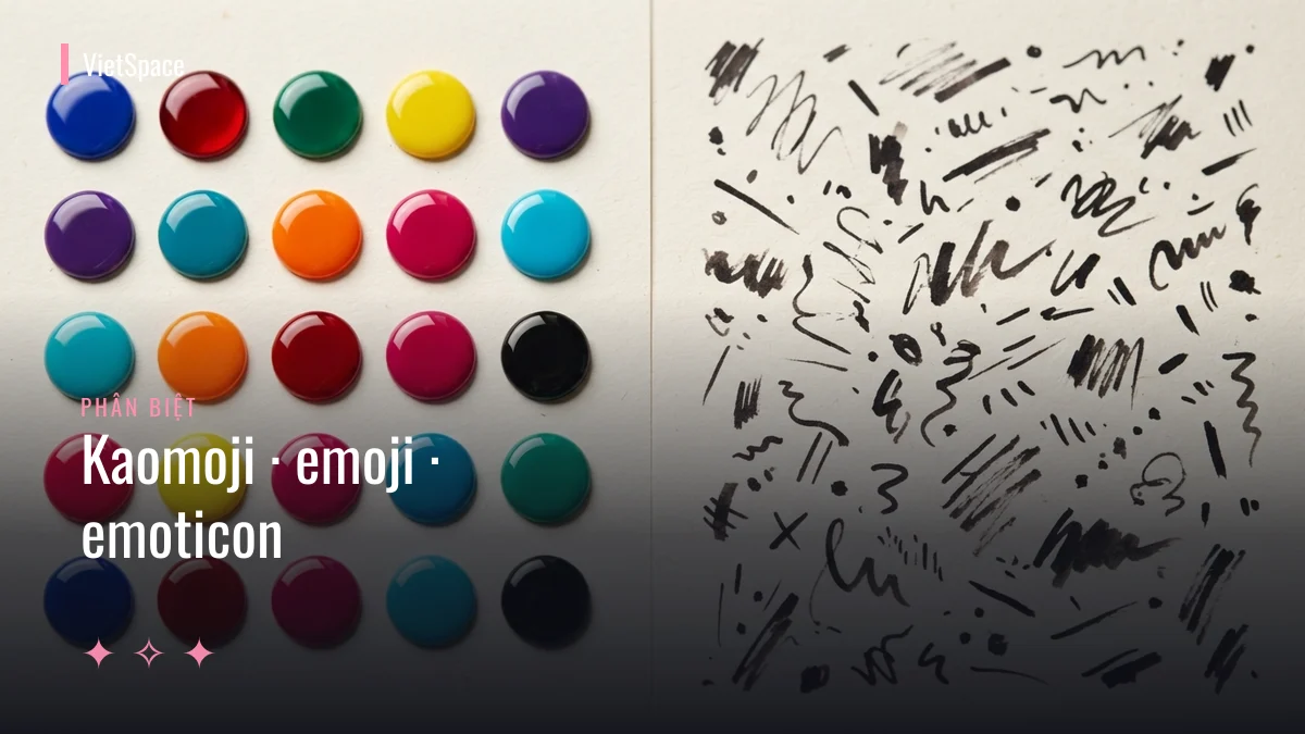Bảng phân biệt kaomoji emoji và emoticon