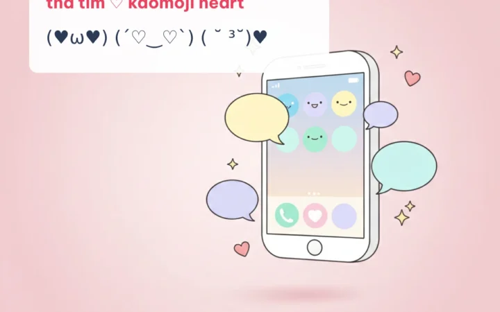 Kaomoji yêu thương và thả tim (♡´❛ᴗ❛`♡) — copy