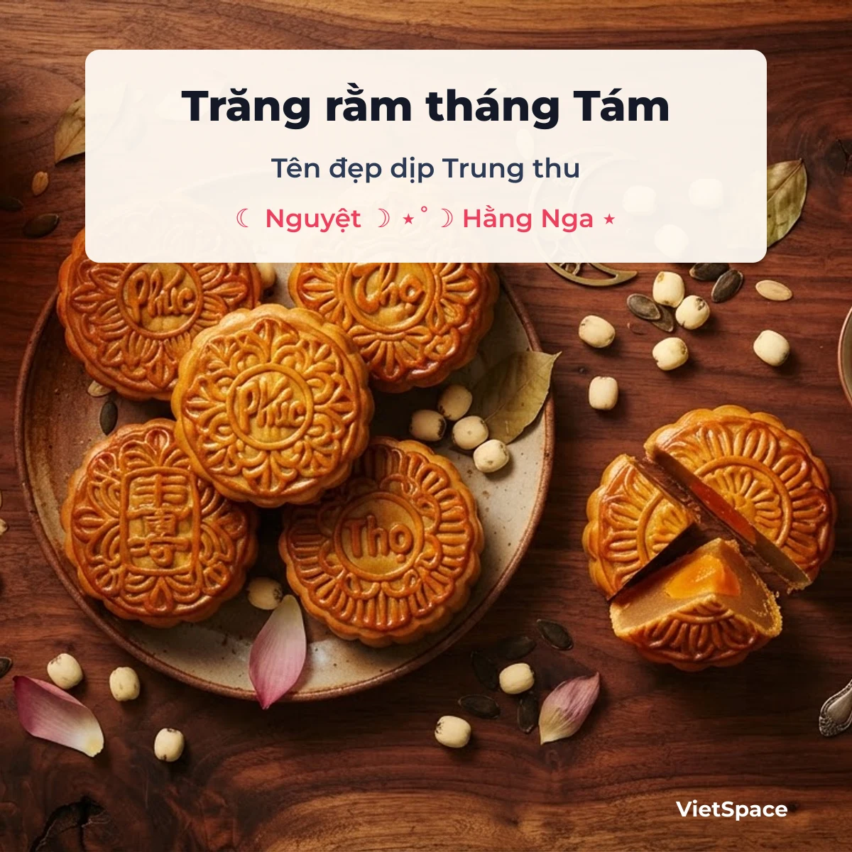 Tên đẹp có kí tự mặt trăng dịp Trung thu rằm tháng Tám