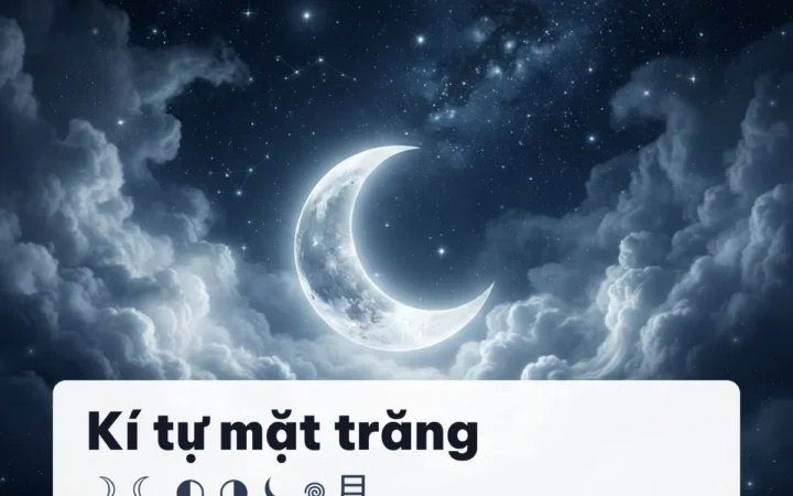 Kí tự mặt trăng ☾ ☽ — trăng khuyết, trăng tròn, copy