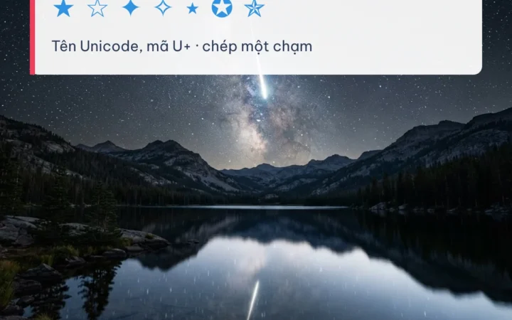 Kí tự ngôi sao ★ ☆ ✦ ✧ — sao nhỏ, sao 5 cánh, copy