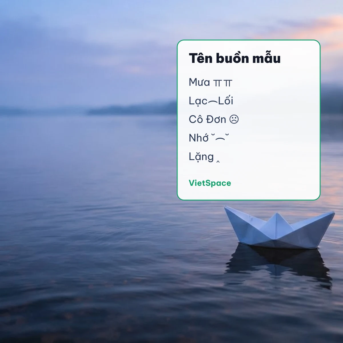 Tên buồn mẫu có kí tự đặc biệt: Mưa ㅠㅠ, Lạc︵Lối, Cô Đơn ☹